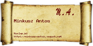 Minkusz Antos névjegykártya